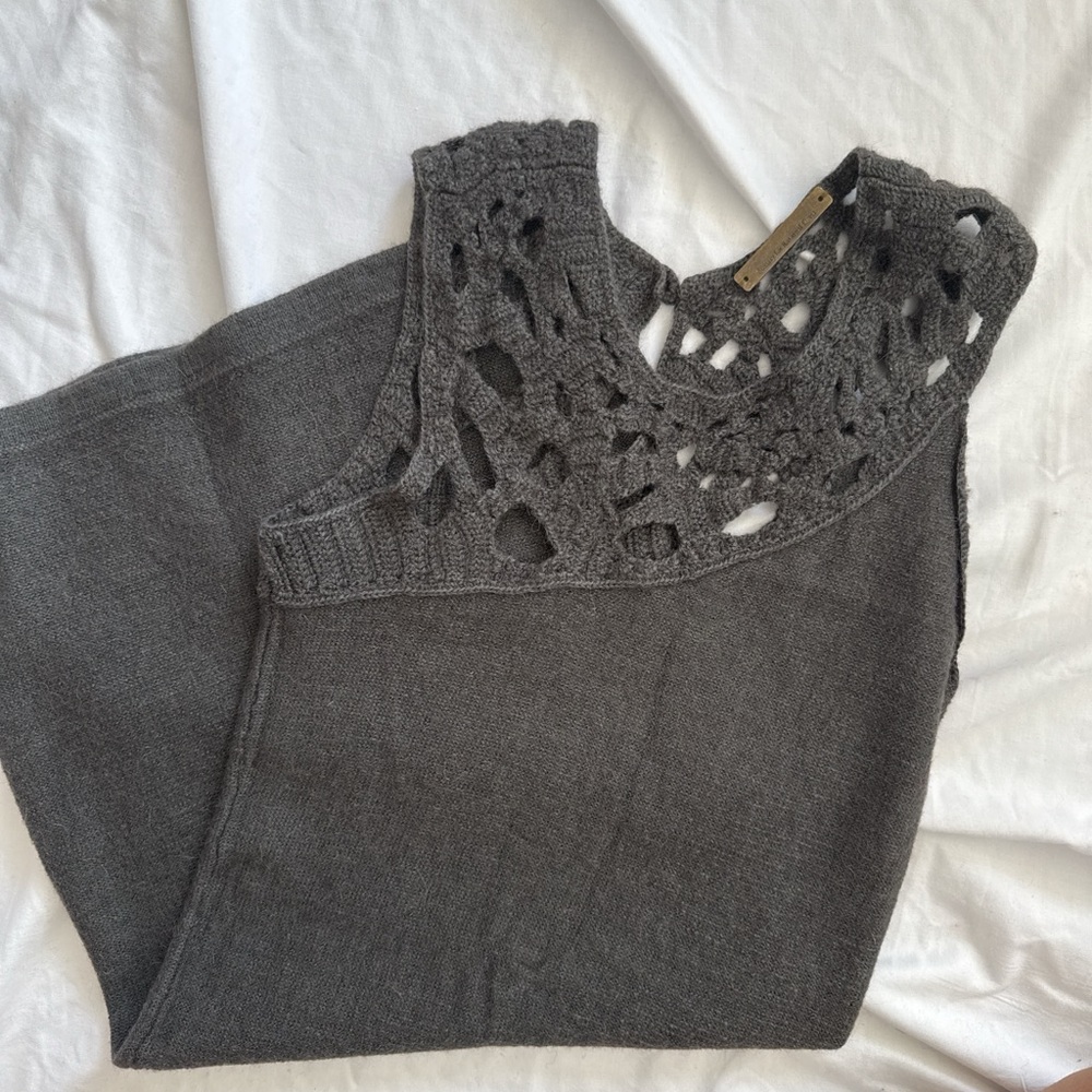 Society for Radical Dress Gray Crochet Mini Dress